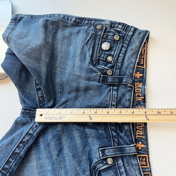 Rock Revival Celine Boot Medium Wash Denim Jean Shorts - Size 28 - Picture 8 of 9